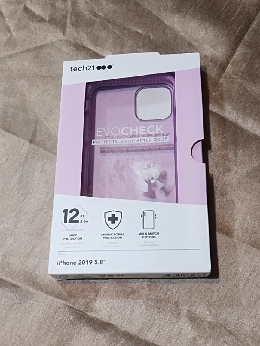 tech21 Evo Check Lavender Pink Protective iPhone Case NIB.